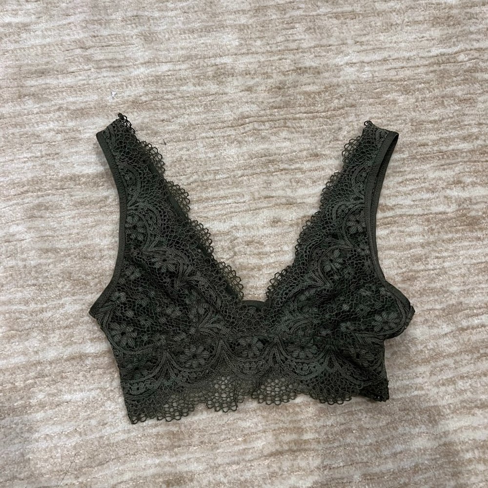 Victoria's Secret Green Oliver Lace Bralette XS